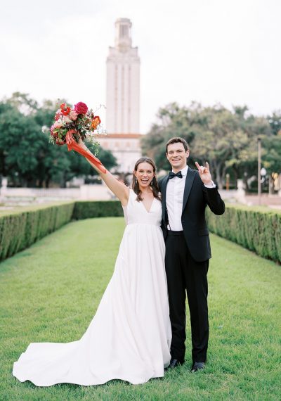 Caitlin Rose Photography Austin Wedding UT Tower Couple